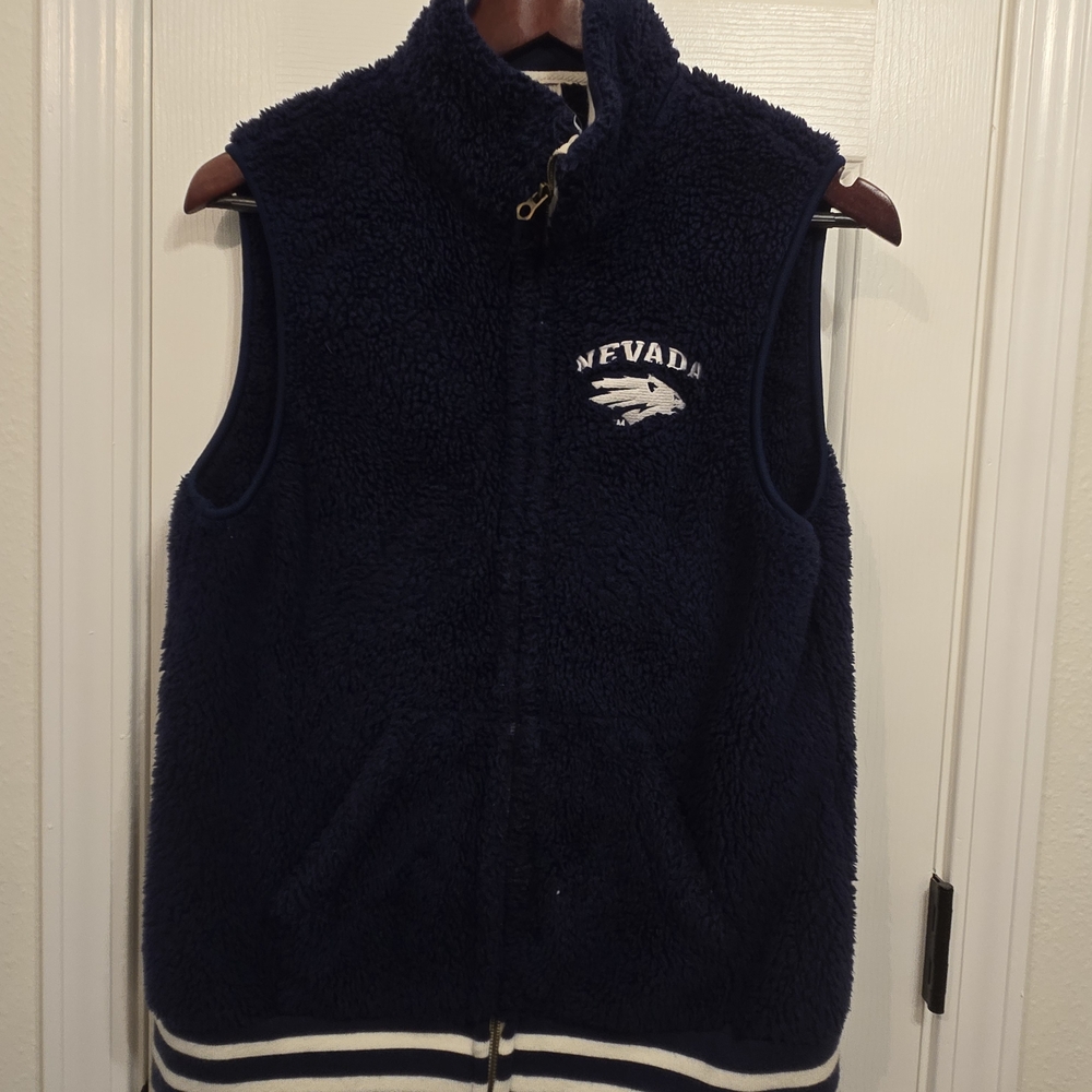 Nevada Wolfpack Navy Fleece Vest with Embroidered Logo